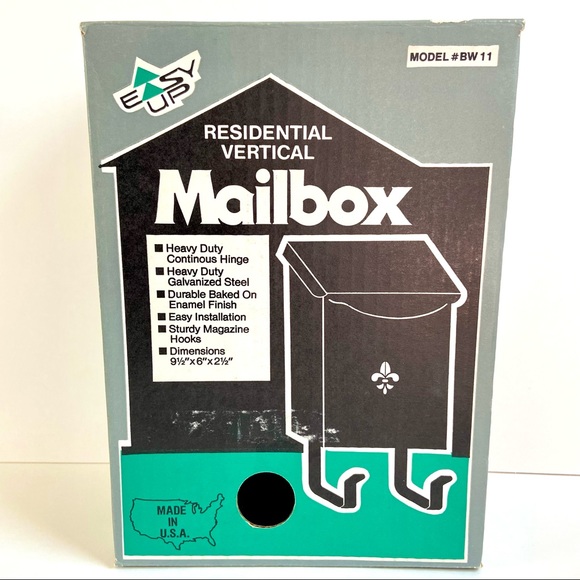 ✨NIB✨Vertical Steel Residential Mailbox in Black Enamel - Picture 7 of 9